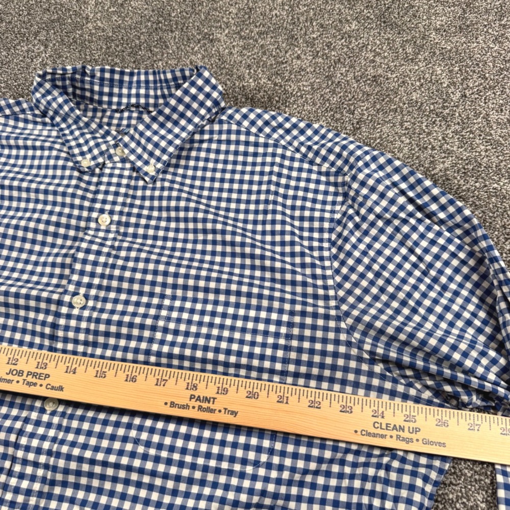 Vineyard Vines On-The-Go Performance Gingham Shirt Blue White XXL brrr Cooling - Picture 5 of 6